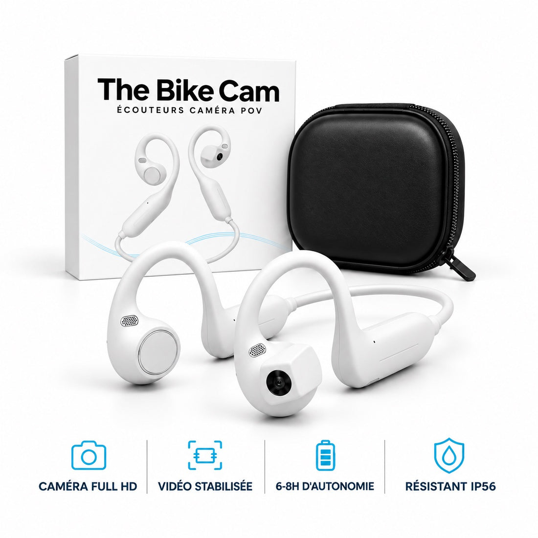 The Bike Cam blanc avec étui