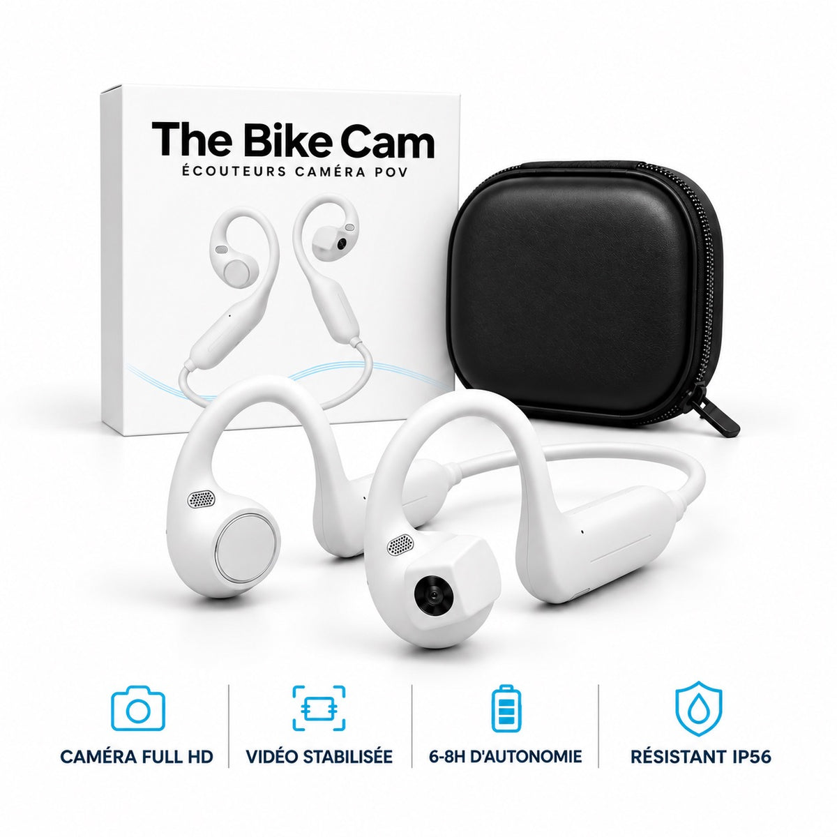 The Bike Cam blanc avec étui